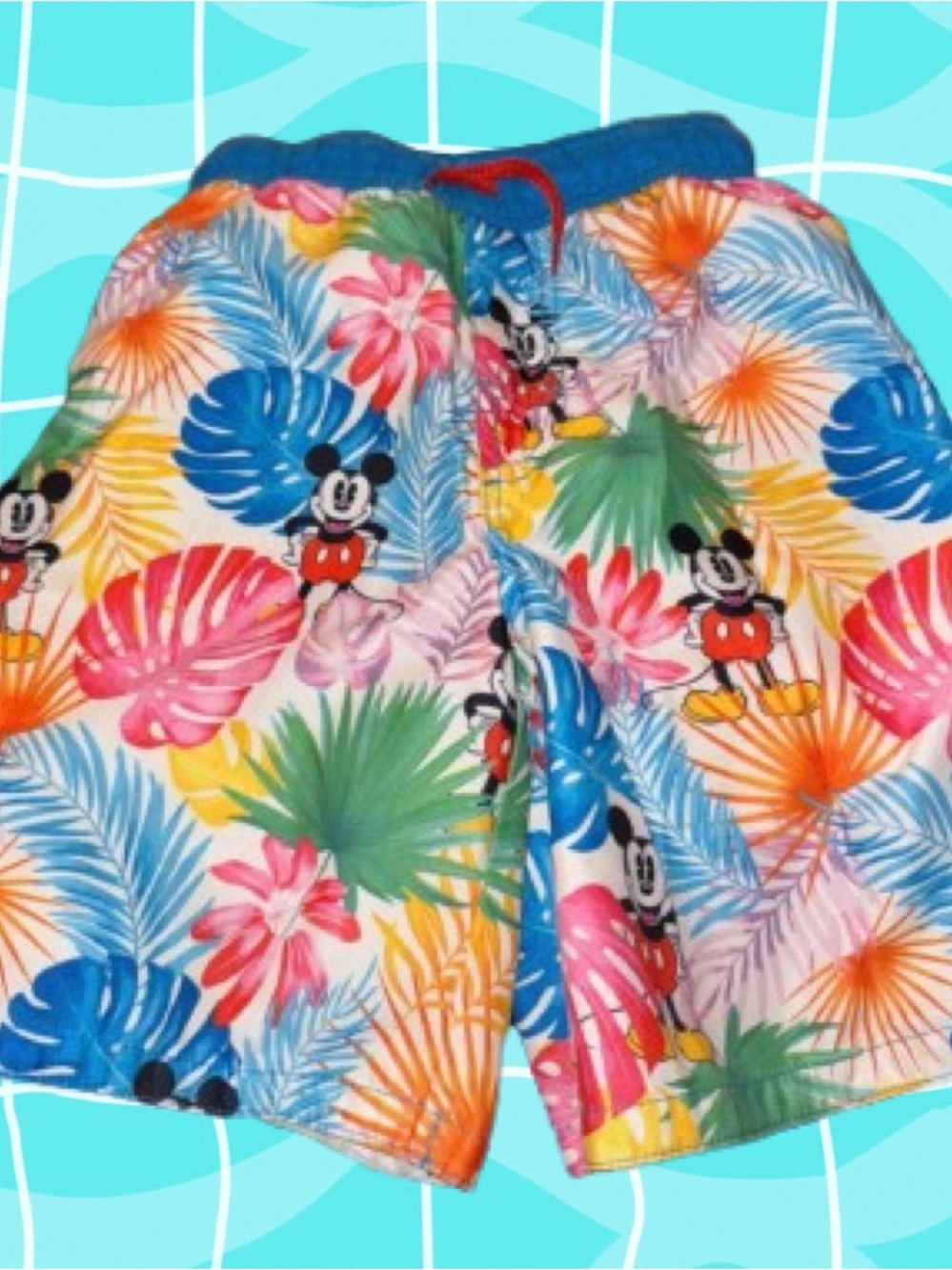 Disney Mickey Mouse Tropical Print Kids Pajama Shorts - Multi